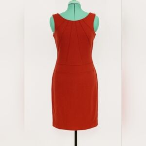 BCBG MaxAzria Red Sleeveless Sheath Dress | Stretch Knit Career / Cocktail Sz 8